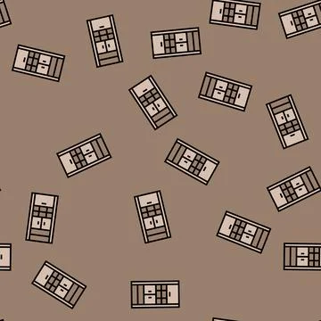 Storage bathroom interior vector seamless pattern Stock Illustration