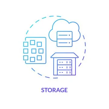 Storage blue gradient concept icon Stock Illustration