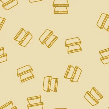 Storage bowls kitchen cookware line vector seamless pattern Stock Illustration