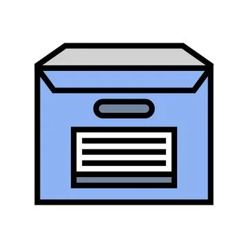 Storage box cardboard packaging color icon vector illustration Stock Illustration