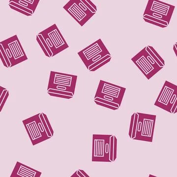 Storage box cardboard packaging glyph seamless pattern Stock Illustration