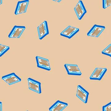 Storage box cardboard packaging isometric icon seamless pattern Stock Illustration