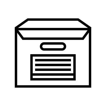 Storage box cardboard packaging line icon vector illustration Stock Illustration