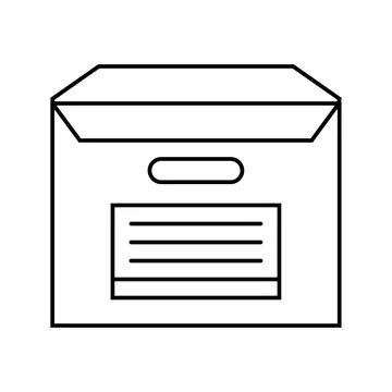 Storage box cardboard packaging line icon vector illustration Stock Illustration