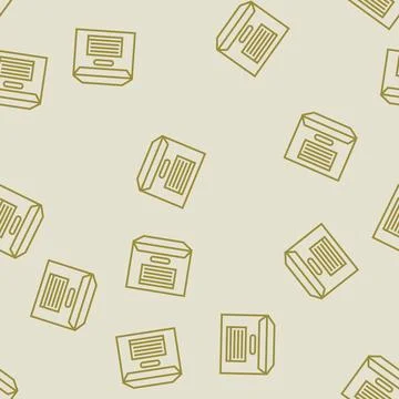 Storage box cardboard packaging line seamless pattern Stock Illustration