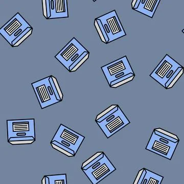 Storage box cardboard packaging vector seamless pattern イラスト素材