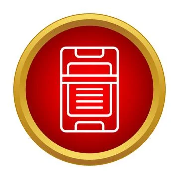 Storage box icon with document on red background 스톡 일러스트