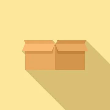 Storage box icon flat vector. Carton package Illustrazione stock
