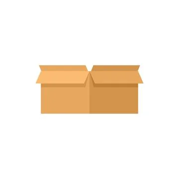 Storage box icon flat vector. Carton package 스톡 일러스트