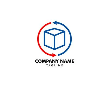 Storage Box Logo Template Design Stock Illustration