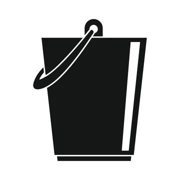 Storage bucket black simple icon Stock Illustration
