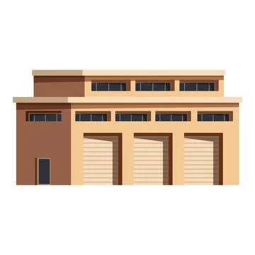 Storage building with loading docks and office space Stock Illustration