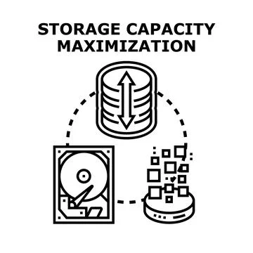 Storage capacity maximization icon concept vector Stock Illustration