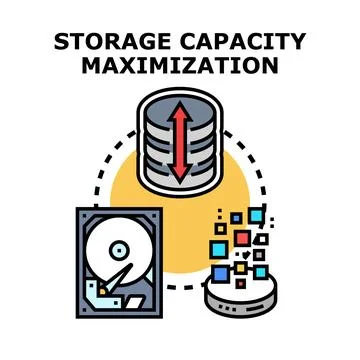 Storage capacity maximization icon concept vector Stock Illustration