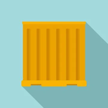 Storage cargo container icon, flat style Stock Illustration