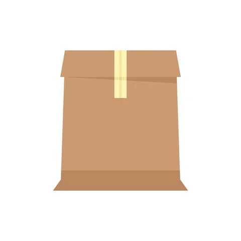 Storage carton box icon flat isolated vector Stock Illustration