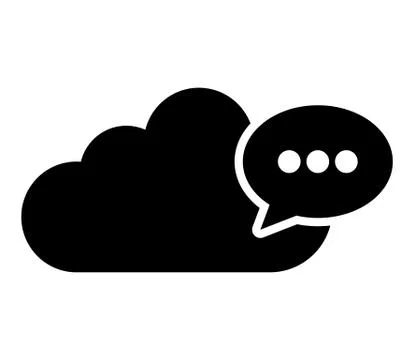 Storage cloud and conversation bubble icon 스톡 일러스트