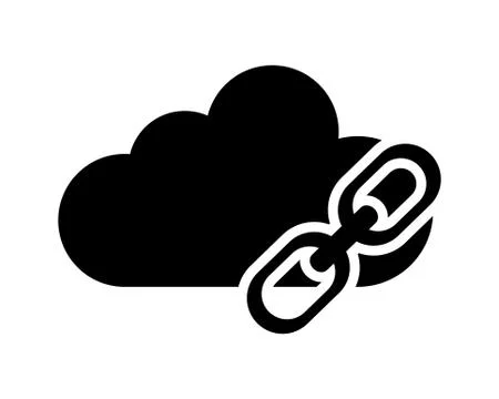 Storage cloud and link icon Stock Illustration