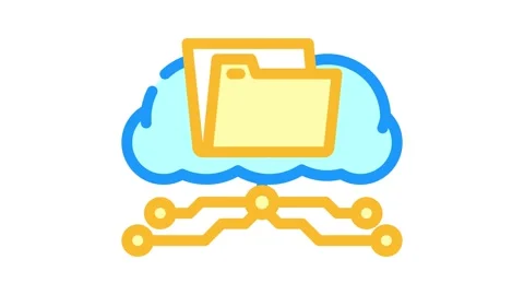 Storage cloud computing color icon animation Stock Footage 327260007
