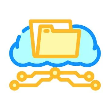 Storage cloud computing color icon vector illustration Stockillustratie