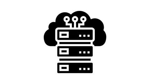 Storage cloud computing glyph icon animation Stock Footage 326145717