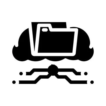 Storage cloud computing glyph icon vector illustration Stockillustratie