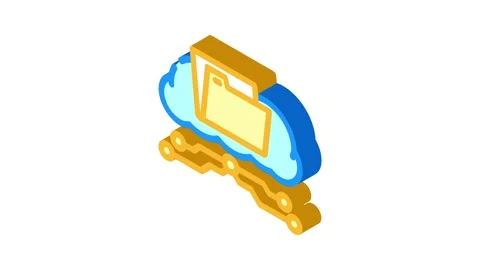 Storage cloud computing isometric icon animation Stock Footage 327280934