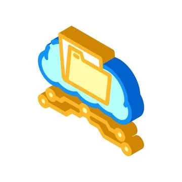 Storage cloud computing isometric icon vector illustration Stock Illustration