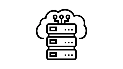 Storage cloud computing line icon animation 動画素材 326125863