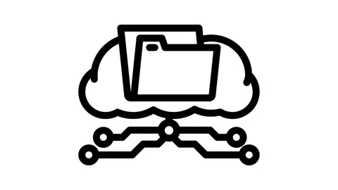 Storage cloud computing line icon animation Stock Footage 326751989