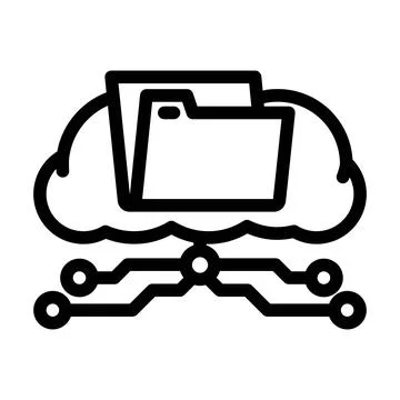 Storage cloud computing line icon vector illustration Stock Illustration