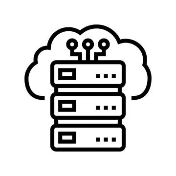 Storage cloud computing line icon vector illustration Stock Illustration