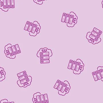 Storage cloud computing line seamless pattern Stock Illustration