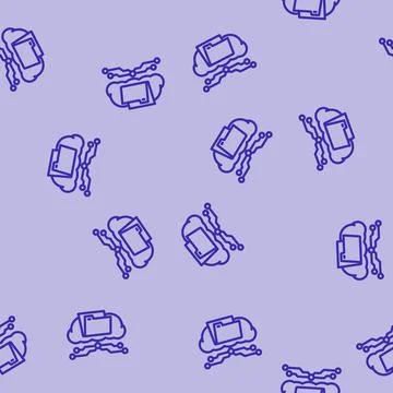 Storage cloud computing line vector seamless pattern Stock Illustration