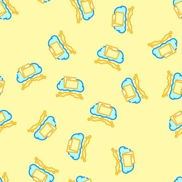 Storage cloud computing vector seamless pattern Illustrazione stock