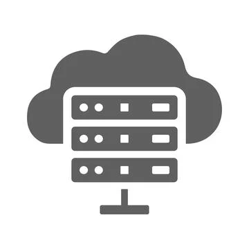 Storage, cloud, host icon. Gray vector graphics. Illustrazione stock