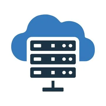 Storage, cloud, host icon. Simple editable vector design isolated on a whit.. Illustrazione stock