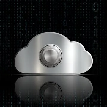 Storage cloud with a safe lock 스톡 일러스트