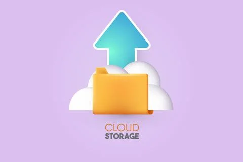 Storage cloud technology concept. 3 d illustration. Stock Illustration