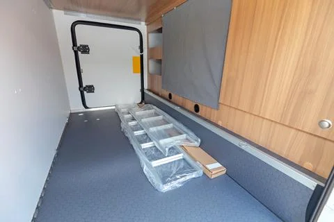 Storage Compartment Camper Van Stock Photos