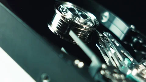 Storage of computer digital information. Hard disk, hdd. The disassembled hard Stock Footage 75347519