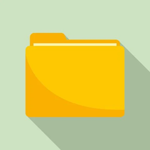 Storage computer folder icon, flat style Stock Illustration