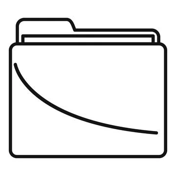 Storage computer folder icon, outline style Stockillustratie