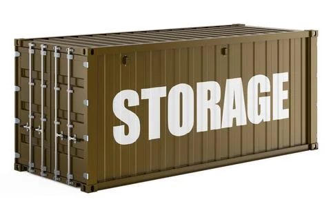 Storage concept with cargo container, 3d rendering Stock Illustration