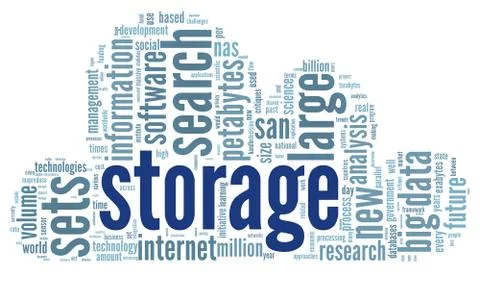 Storage concept in word cloud Stock Illustration