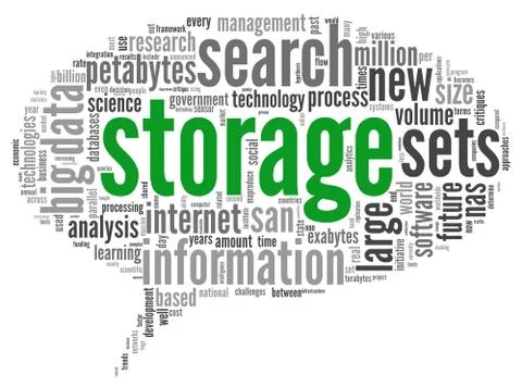 Storage concept in word cloud Stock Illustration