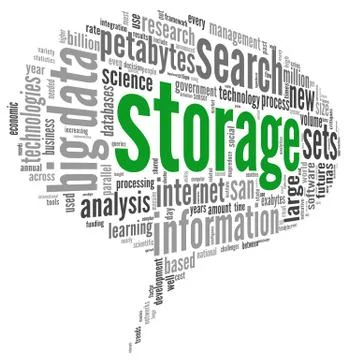 Storage concept in word cloud Stock Illustration