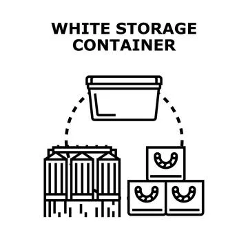 Storage container concept with various industrial silos and boxes Stock Illustration