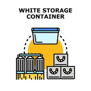 Storage container concept with various industrial silos and boxes Stock Illustration