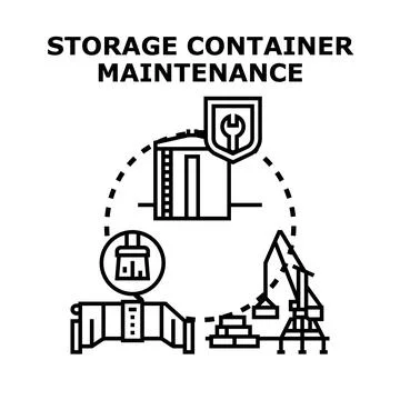 Storage container maintenance service and industrial logistics Stock Illustration